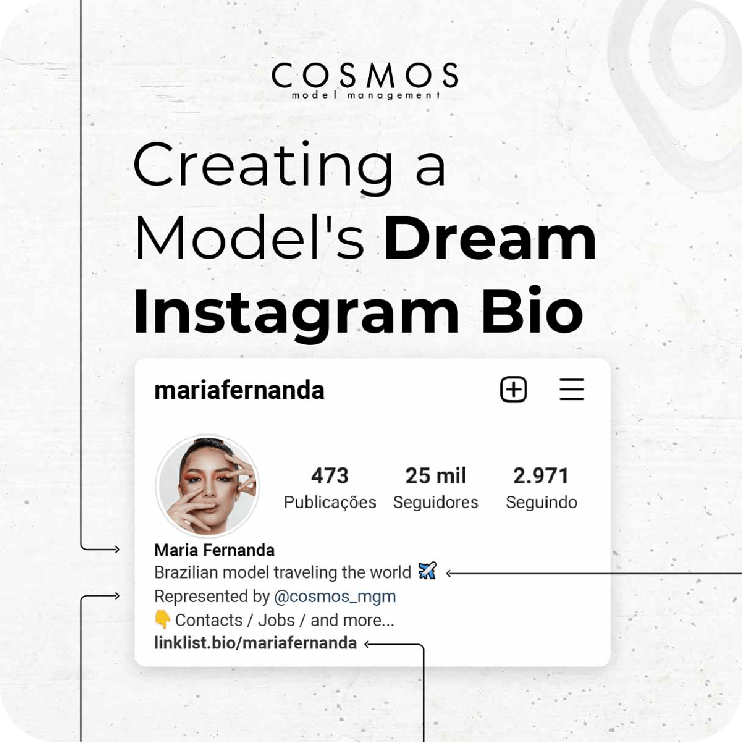 Creating a Model's Dream Instagram Bio-cosmos model management